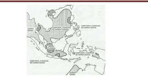 Gambar 2. 5  Peta sebaran pasang surut di perairan Indonesia dan sekitarnya  Sumber; (Perencanaan Pelabuhan, Bambang Triatmodjo) 