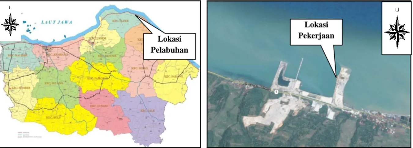 Gambar 1. Lokasi Pekerjaan Dermaga Pelabuhan Tanjung Bonang Rembang  METODOLOGI 