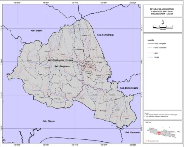 Gambar 11.  Peta Batas Administrasi Kabupaten Banyumas 