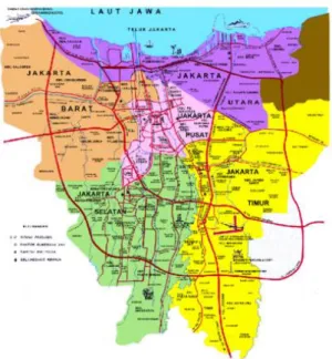 Gambar I-1 Peta Jakarta (Sumber : Wikipedia.com) 
