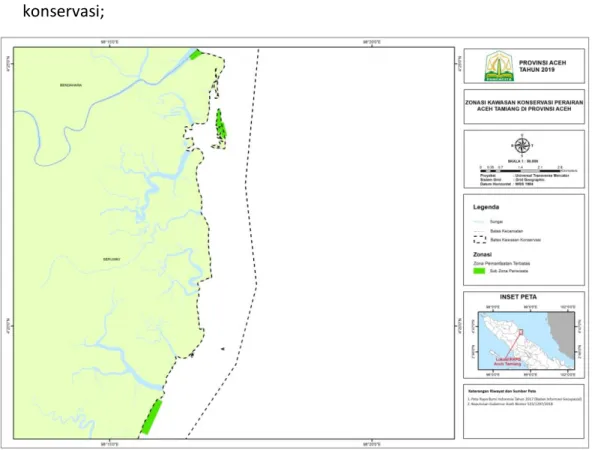 Gambar 6. Peta Lokasi Subzona Pariwisata TP Aceh Tamiang. 