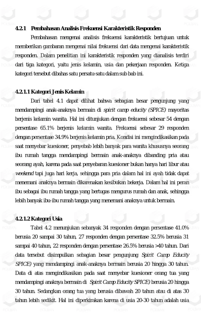 Tabel  4.2  menunjukan  sebanyak  34  responden  dengan  persentase  41.0% 