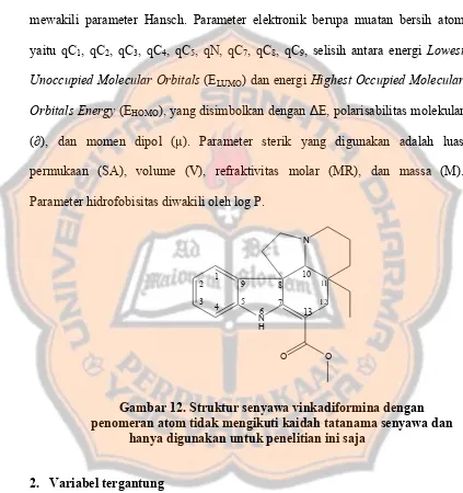 Gambar 12. Struktur senyawa vinkadiformina dengan  