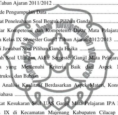 Tabel                                                                                                                  Hlmn  3.1  Daftar SMP Negeri dan Swasta  yang ada di Kecamatan Majenang 