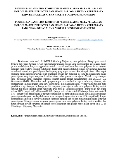 BIOLOGI MATERI STRUKTUR DAN FUNGSI JARINGAN HEWAN VERTEBRATA PADA SISWA ...