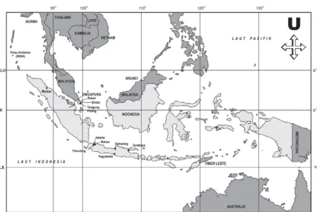Gambar 6.1 Penggambaran tanah air Indonesia. Dari Sabang sampai Merauke