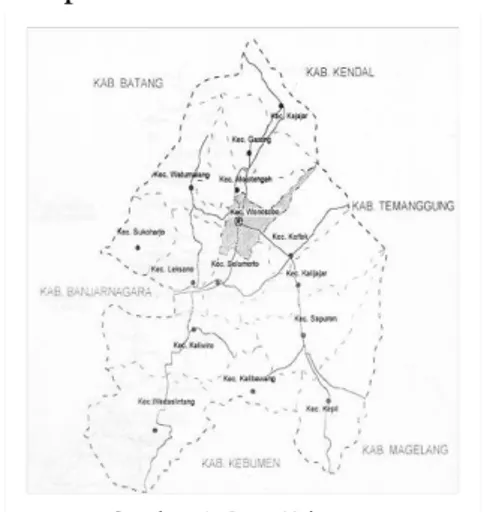 Gambar 2. Peta Kota Wonosobo Gambar 1. Peta Kabupaten 