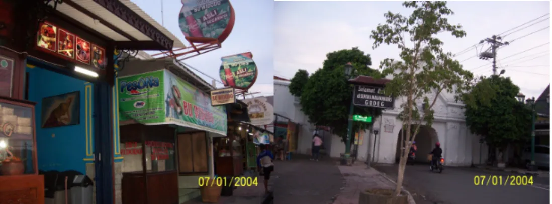 Gambar 2. Kawasan Penjual Gudeg di Wijilan Jogyakarta (Sumber : Dokumentasi Pribad