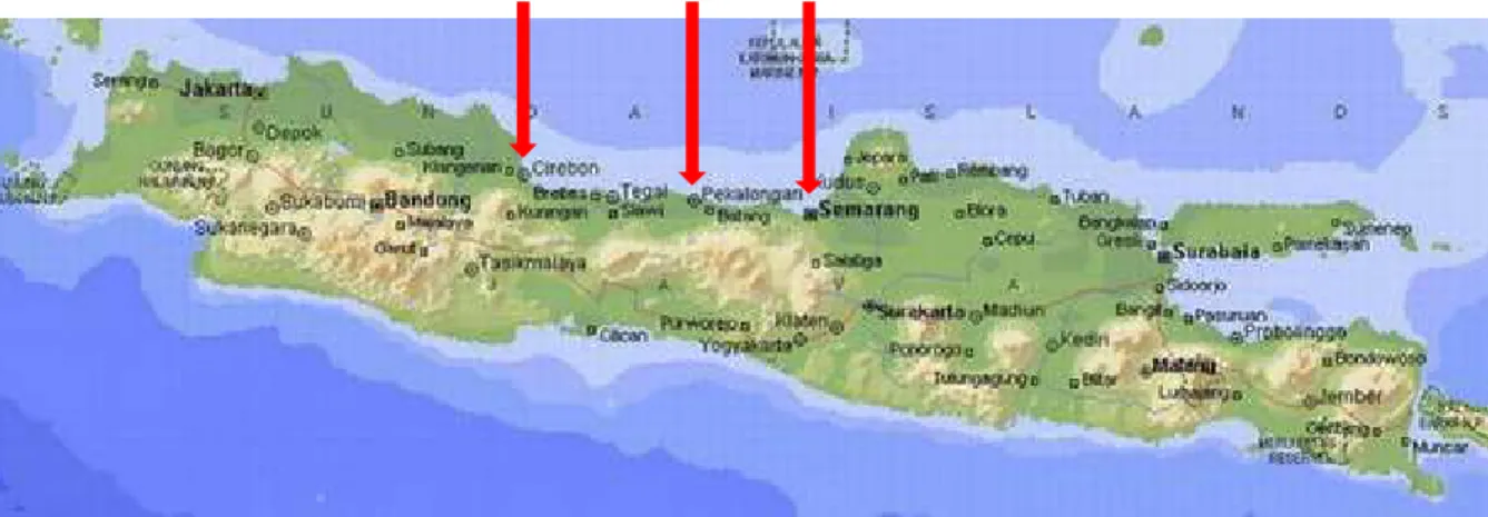 Gambar 5.1. Letak kota Pekalongan di Pulau Jawa.