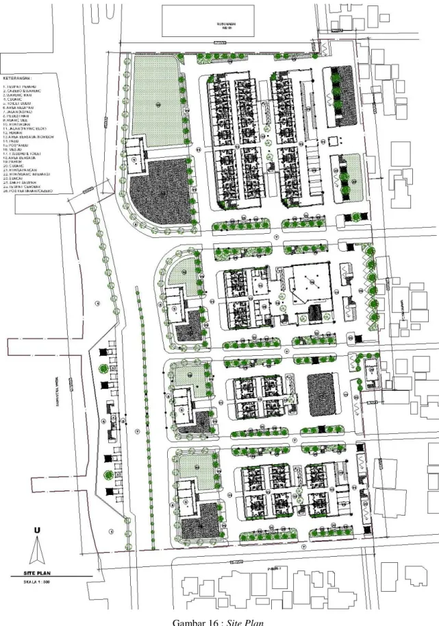 Gambar 16 : Site Plan  Sumber : Analisis, Tahun 2017 