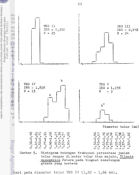 Gambar 5, Histogram hubungan frekuensi persentase jumlah 