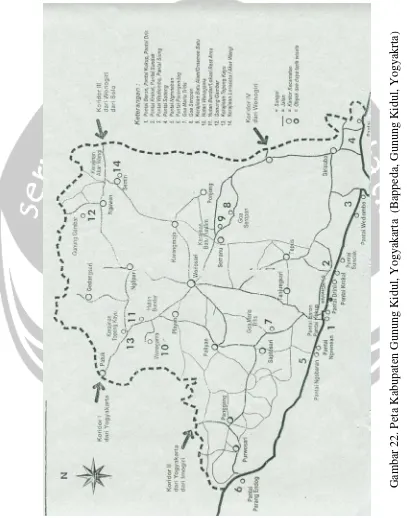 Gambar 22. Peta Kabupaten Gunung Kidul, Yogyakarta  (Bappeda, Gunung Kidul, Yogyakrta) 