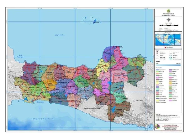 Gambar 1 Peta wilayah administrasi Provinsi Jawa Tengah 