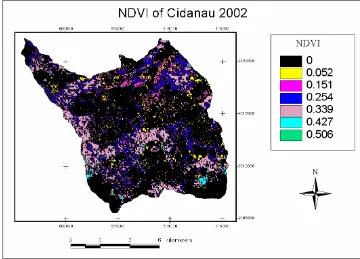Figure 6. NDVI of Cidanau 2002 