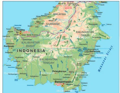 Gambar 1.20. Peta Kalimantan menunjukkan informasi kekayaan prasarana transportasi air