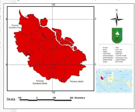 Gambar 1 Peta wilayah administratif Provinsi Riau 