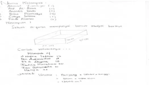 Figure 3 The Result of  Discussion to Find a Question about the Surface of 
