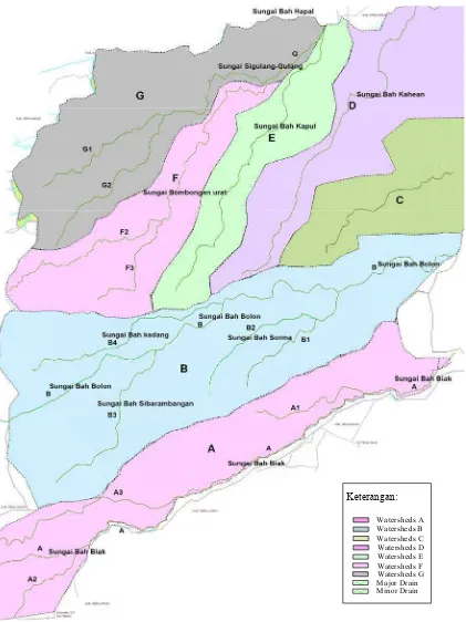 Gambar 3.3: Pembagian Watersheds Kota Pematangsiantar  