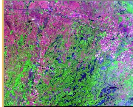 Gambar 2  Citra Landsat 7 ETM+ band 543 area Kota Bekasi tahun 2009 