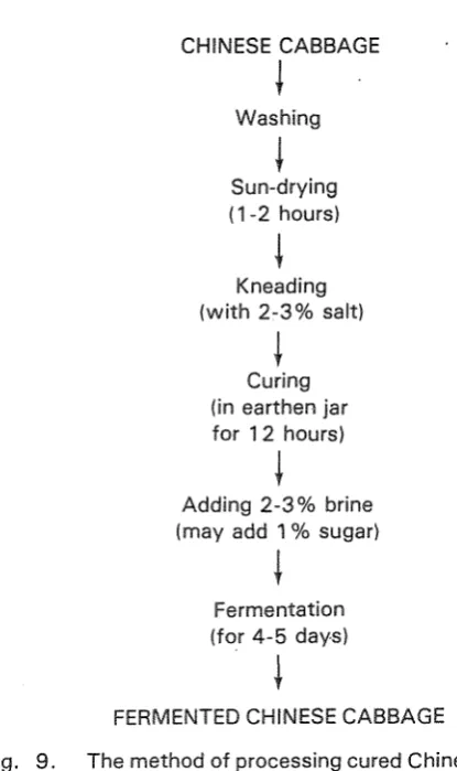 Fig. 9. The method of processing cured Chinese cabbage. 