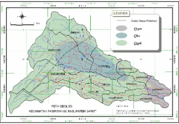 Gambar 3. Peta Geologi Kecamatan Pasirwangi, Kabupaten Garut 