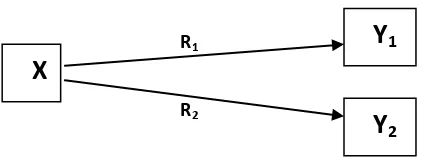 Gambar 2.1  Model teoretis hubungan antara variabel bebas keterampilan metakognisi (X) terhadap variabel terikat keterampilan berkomunikasi (Y1) dan keterampilan berpikir kritis (Y2)