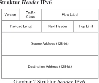 Gambar 2 Struktur header IPv6. 