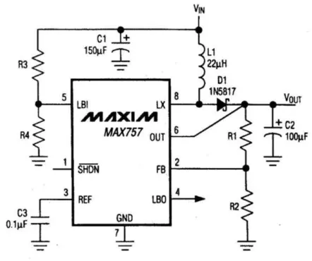 Figure 3.6: MAX757 IC circuit. 