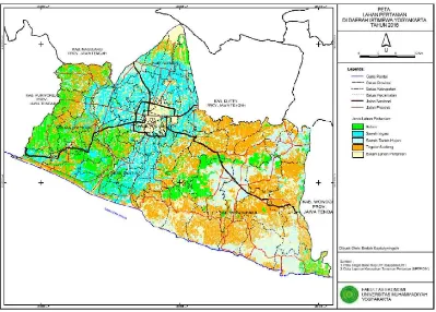 Gambar 3. Wilayah-wilayah di Propinsi Daerah Istimewa Yogyakarta Berdasarkan Jenis Lahannya 