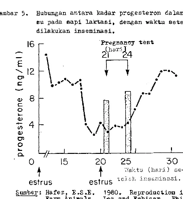 Gambar 5. Hubungan antara kadar progesteron dalam BU 