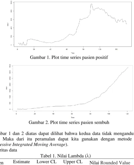 Gambar 1. Plot time series pasien positif 