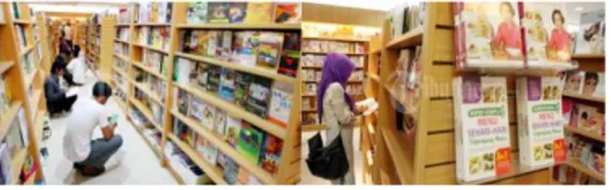 Gambar  11.  Kegiatan  membaca  dan  lihat-lihat  buku  di salah satu Mall di Makassar (Sumber: Abbas, 2011) 