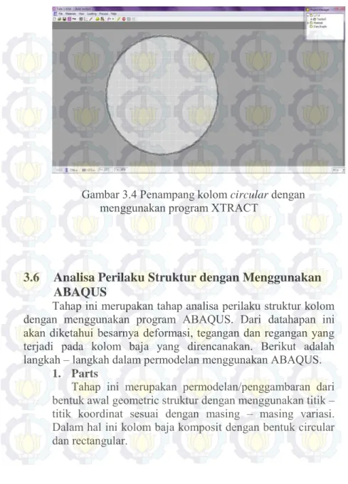 Gambar 3.4 Penampang kolom circular dengan     menggunakan program XTRACT 