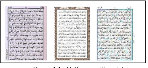 Figure 1.1: Al-Quran writing styles  
