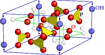 Gambar 1 Struktur kristal hidroksiapatit. (Putlayev, Valery. 2002. Inorganic Materials Lab