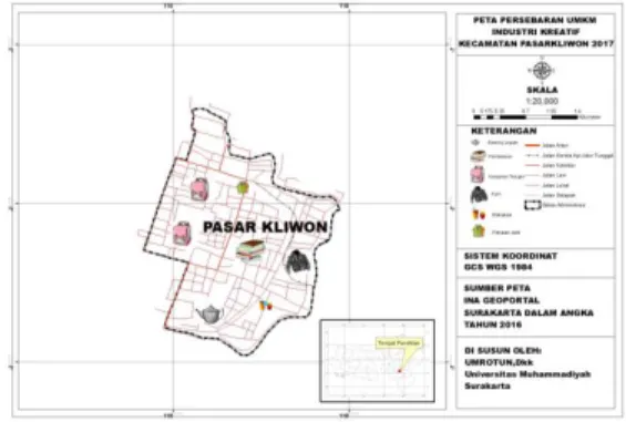 Gambar 7. Peta Persebaran Industri UMKM di  Kecamatan Pasar Kliwon 