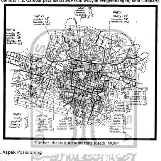 Gambar 1.a. Gambar peta lokasi SWP (Sub Wilayah Pengembangan) kota Surakarta