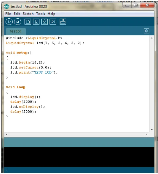 Gambar 3.4 Program display karakter LCD 