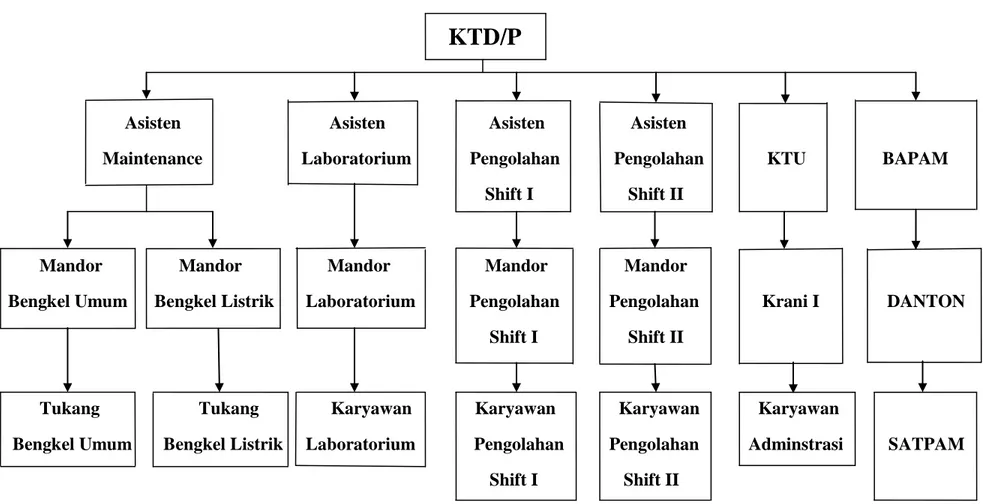Gambar : Struktur Organisasi PTP Langkat Nusantara Kepong PKS Padang Brahrang 