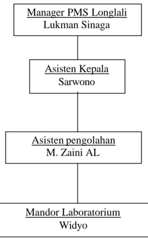 Gambar 2. Struktur Organisasi PMS Longkali  1.  Manager 