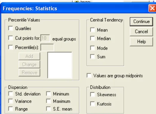 Gambar 5 : kotak dialog Frequencies 