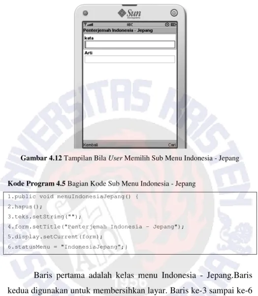 Gambar 4.12 Tampilan Bila User 