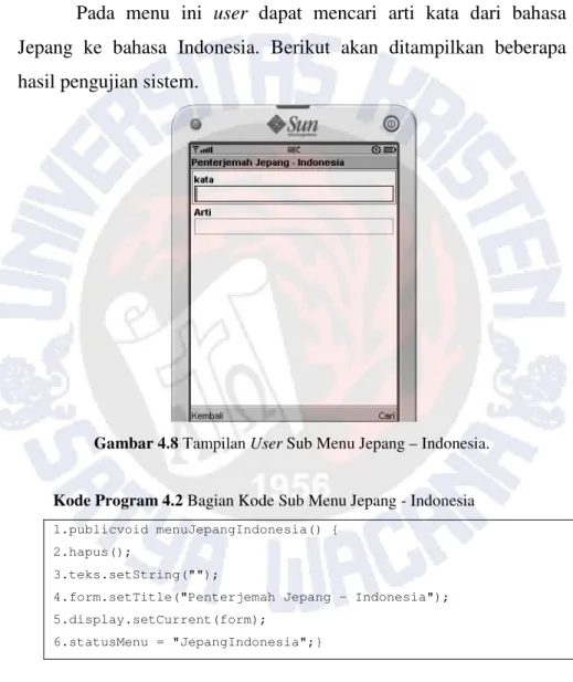 Gambar 4.8 Tampilan User 