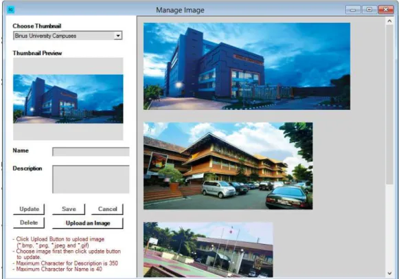 Gambar 4. Halaman Manage Image Aplikasi “Interactive Gallery”
