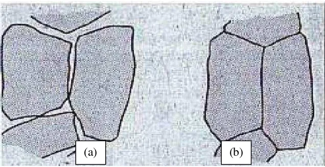 Gambar 7. Prinsip sintering (a) sebelum sintering, (b) setelah sintering (Van Vlack, 1991)