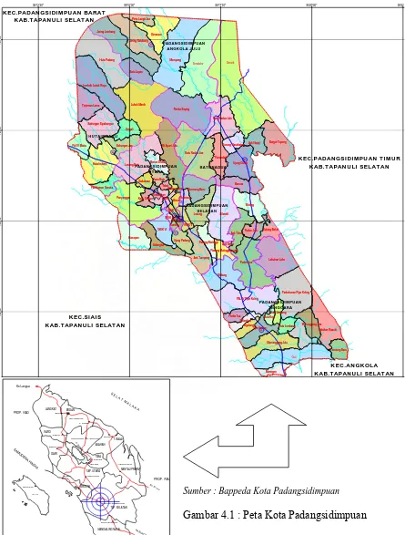 Gambar 4.1 : Peta Kota Padangsidimpuan 