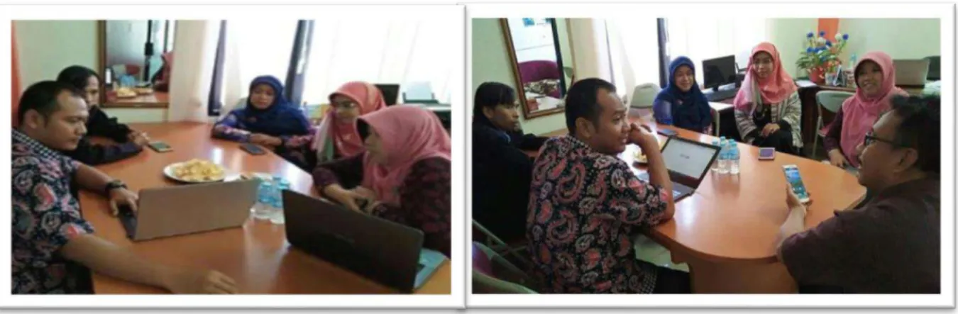 Gambar koordinasi pengelola program studi, dosen dan tutor matakuliah daring STKIP PGRI  Tulungagung dan Unikama 