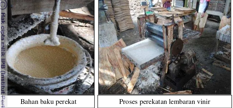 Gambar 7. Proses pencampuran perekat Urea Formaldehida pada CV Hadir Jaya 