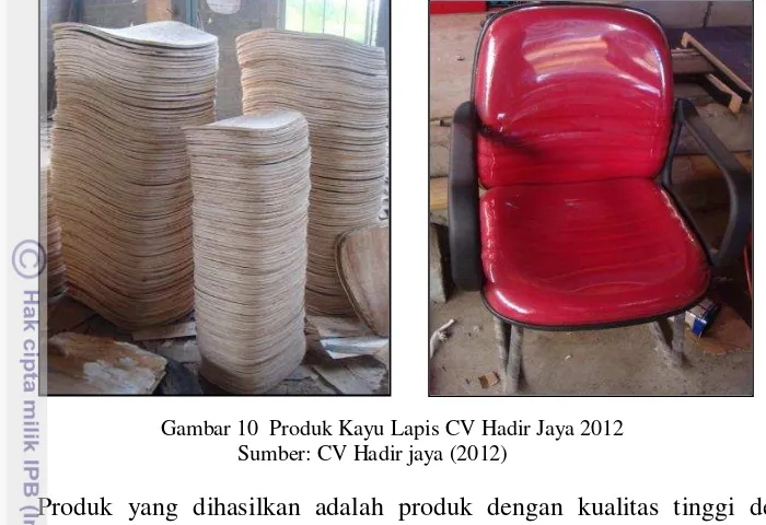 Gambar 10  Produk Kayu Lapis CV Hadir Jaya 2012 