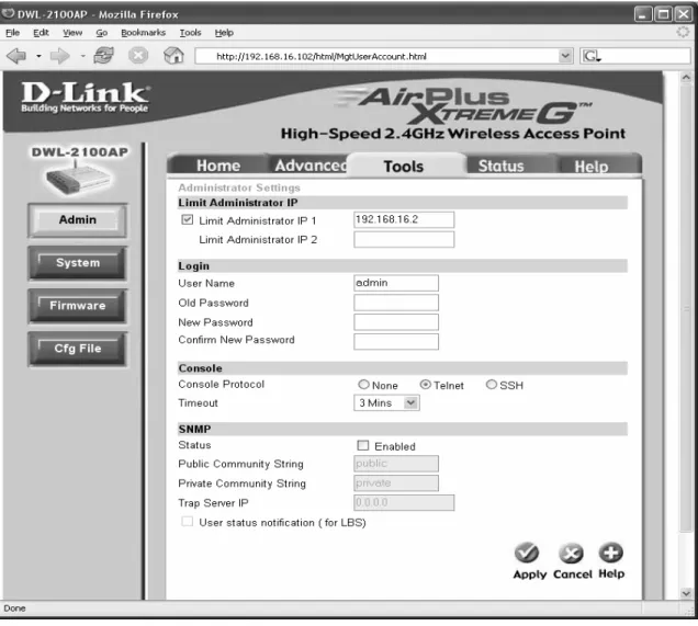 Gambar 4.11 Konfigurasi Tools &gt; Admin ruang kantor 